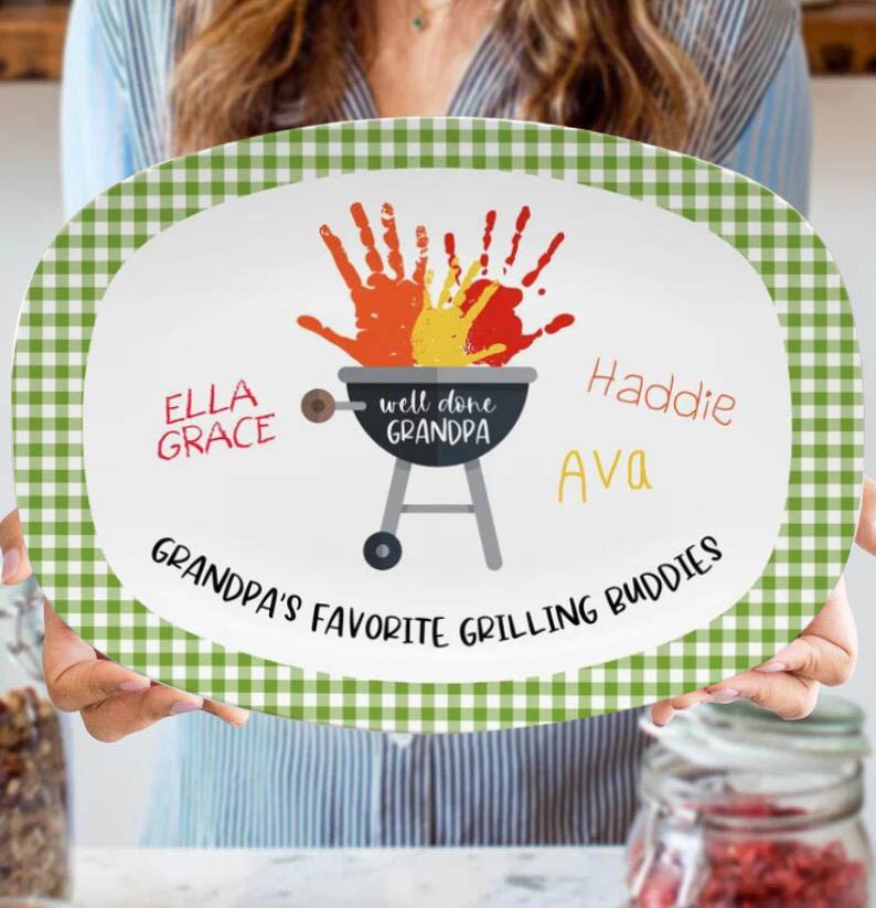 Personalized Daddy's Grilling Plate Father's Day Gift