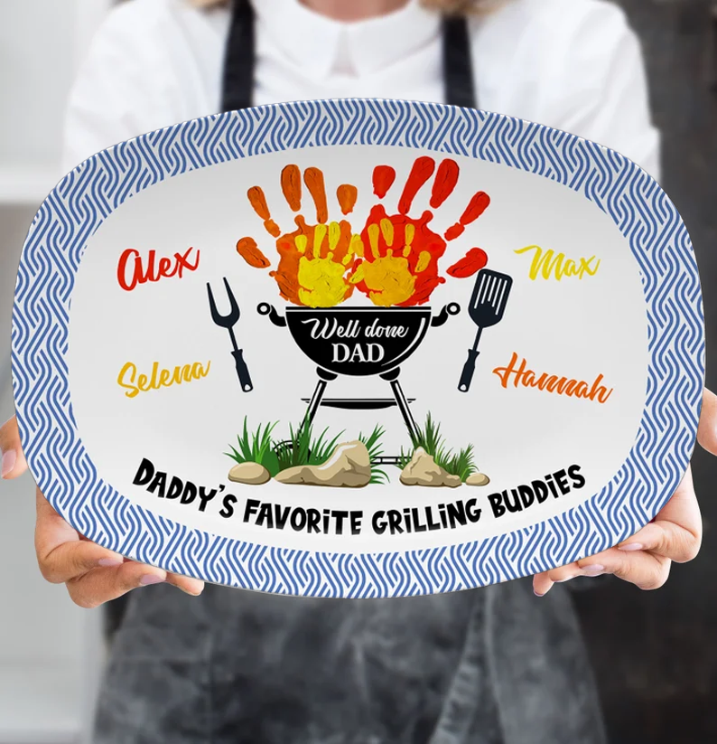 Personalized Daddy's Grilling Plate Father's Day Gift