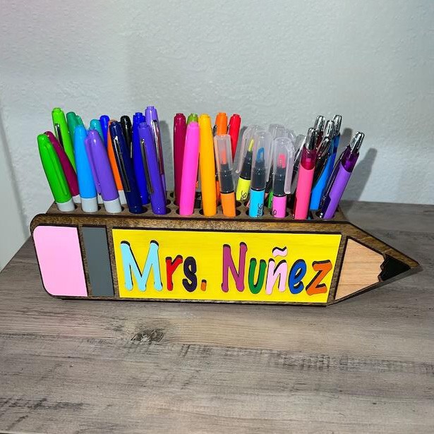 Personalized Pencil Holder Desk Organizer For Teacher's Gift