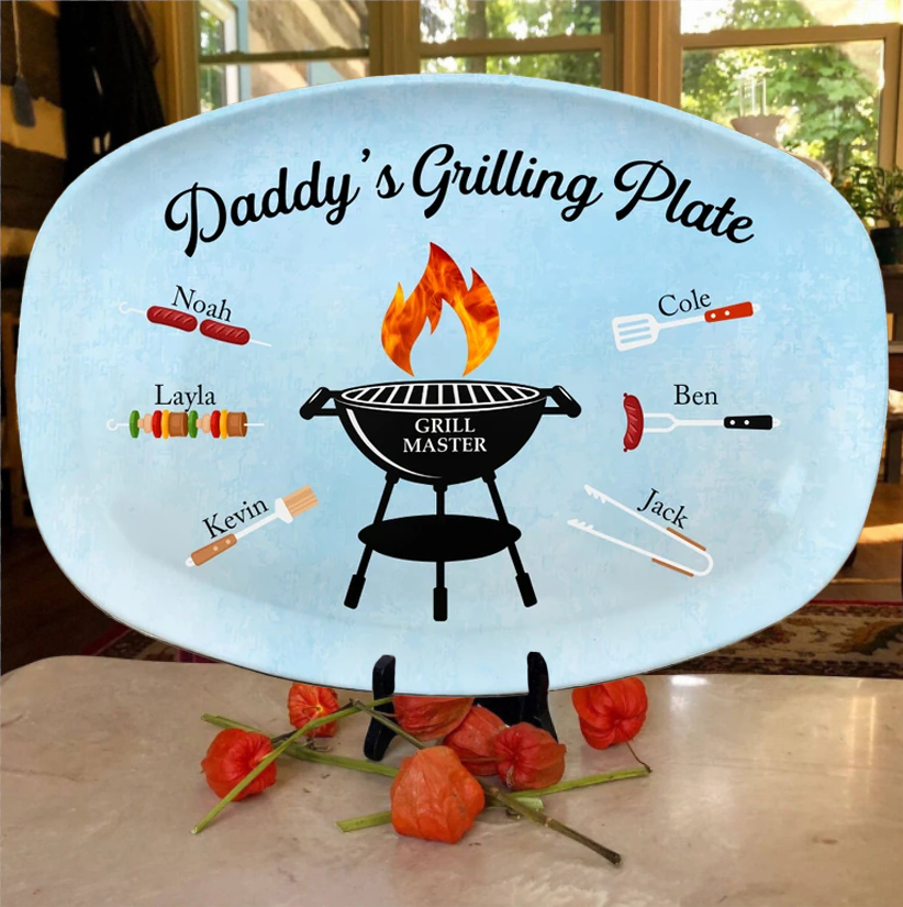 Personalized Daddy's Grilling Plate Father's Day Gift