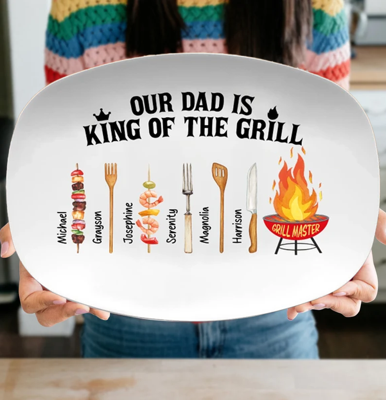 Personalized Daddy's Grilling Plate Father's Day Gift