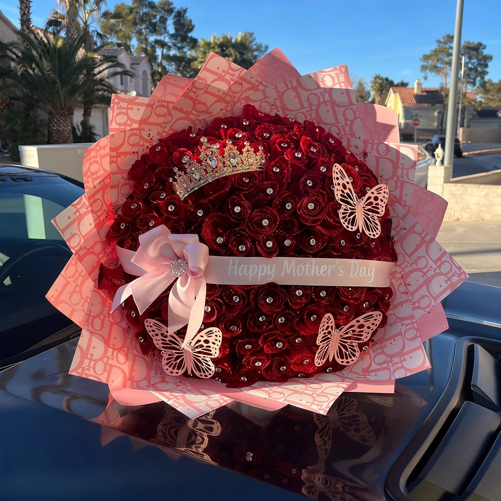 Glitter Eternal Rose Bouquet Valentine's Day, Birthday, Mother's Day or Grandmother's day