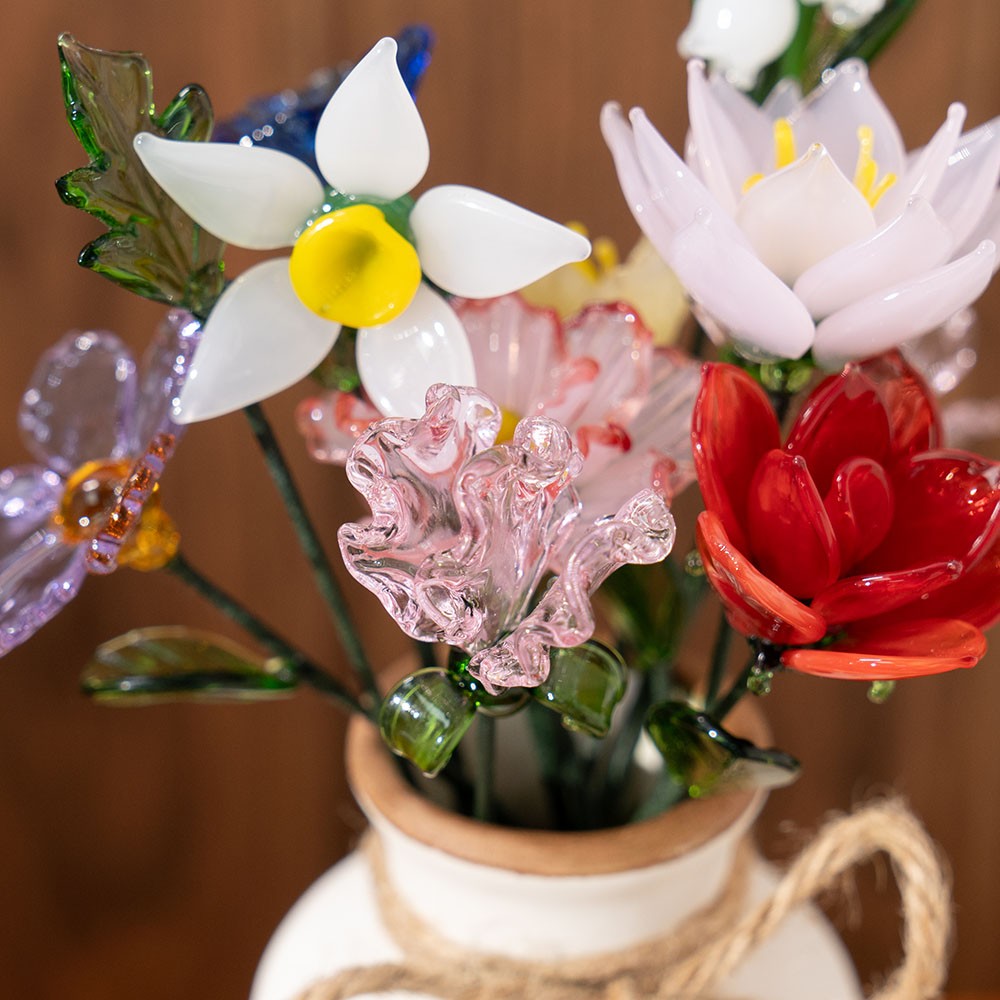 Glass Birth Month Flower Mother's Day Gift Spring Decoration Birthday Gift