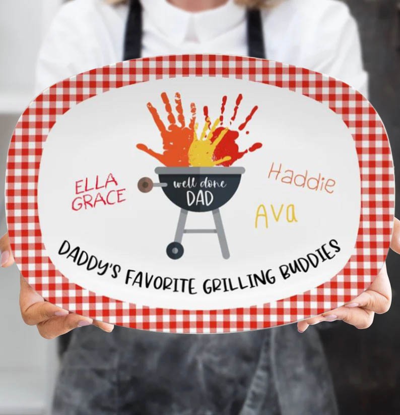 Personalized Daddy's Grilling Plate Father's Day Gift