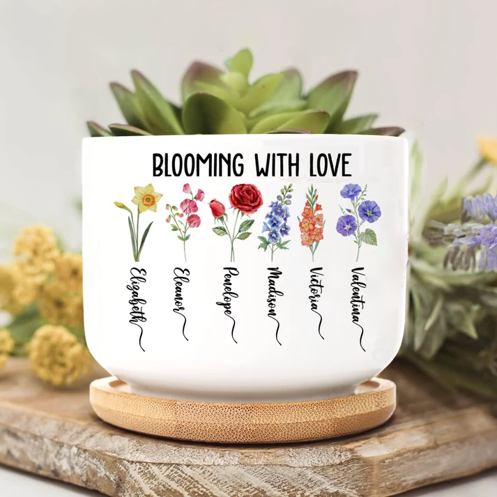 Personalized Grandma's Garden Birth Month Flower Pot Gift Ideas For Grandma Mother's Day