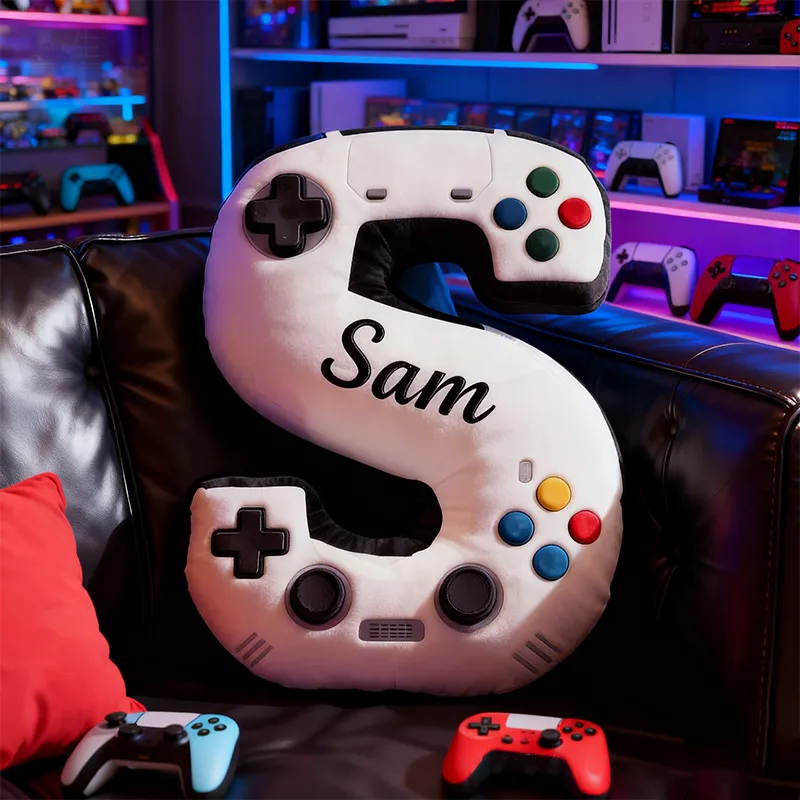 Personalized Soccer Ball Letter Pillow with Custom Name Design