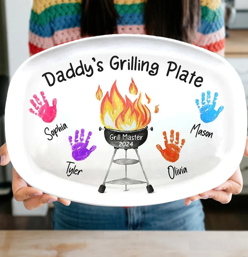 Personalized Daddy's Grilling Plate Father's Day Gift