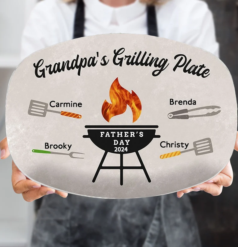 Personalized Daddy's Grilling Plate Father's Day Gift