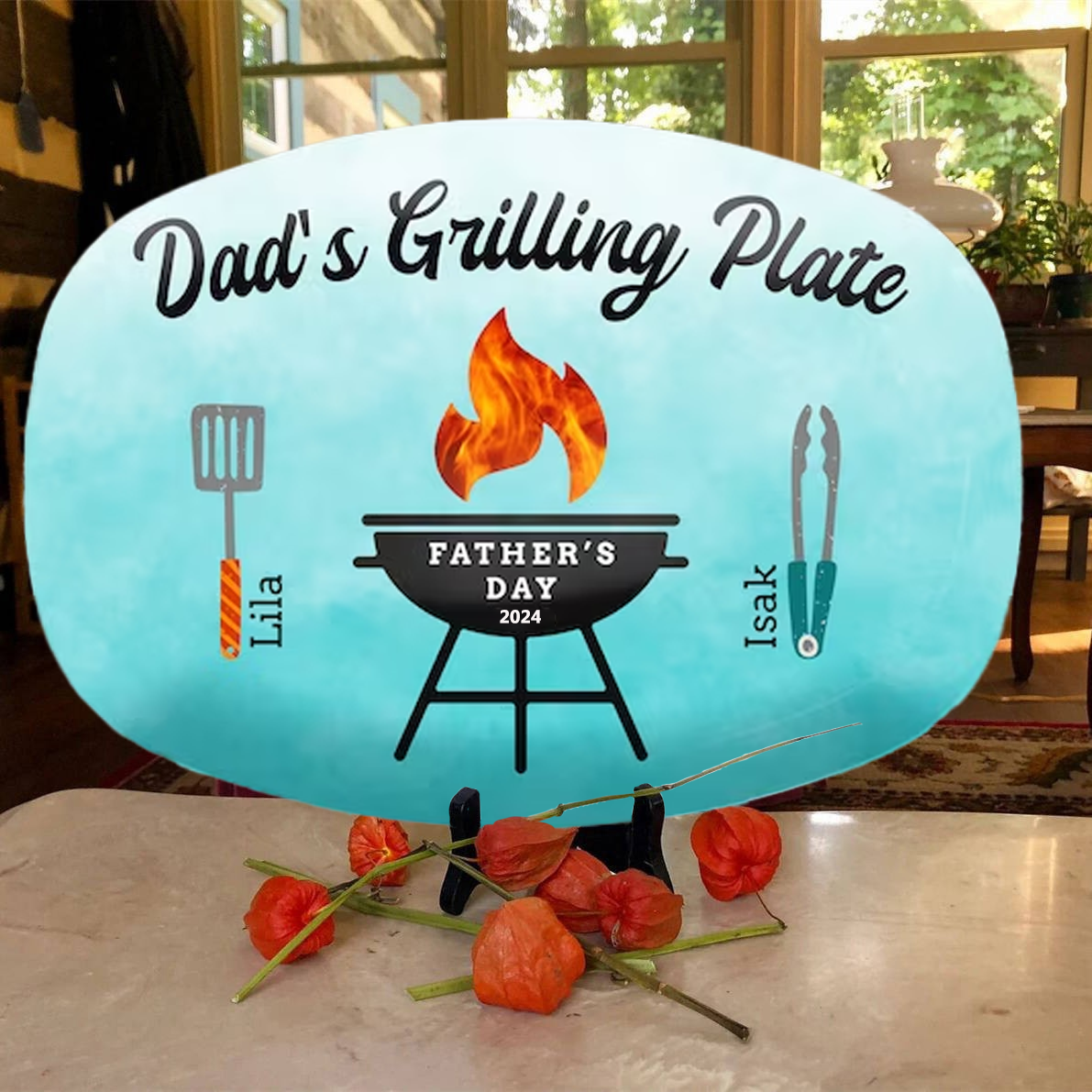 Personalized Daddy's Grilling Plate Father's Day Gift