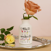 First Mom Now Grandma Custom Birth Flower Vase With Kids Name For Mother's Day