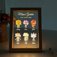 Custom Birth Flower Night Light with Kids Names Mother's Day Gift