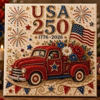 USA 250th Anniversary DIY Pearl Painting Kit,Patriotic 3D Wall Art,Beginner-Friendly