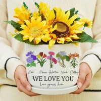 HOT SALE❗❗Personalized Grandma's Garden Outdoor Flower Pot With Grandkids Name and Birth Flower For Mother's Day