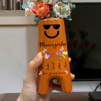 Custom Mom's Garden Birth Flower Vase with Kids Names for Mother's Day!