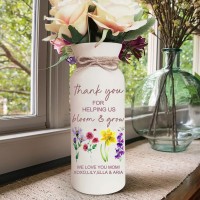 Personalized Grandma's Garden Outdoor Flower Vase With Grandkids Name and Birth Flower For Mother's Day