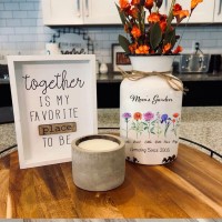 Personalized Grandma's Garden Outdoor Flower Vase With Grandkids Name and Birth Flower For Mother's Day