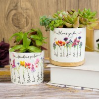 Custom Grandma's Garden Birth Flower Pots With Grandkids Name and Birth Flower Ideal Gifts for Mother's Day