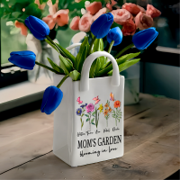Personalized Grandma's Garden Birth Flower Vase with Grandkids Names Keepsake Gifts for Grandma Mom Mother's Day Gift