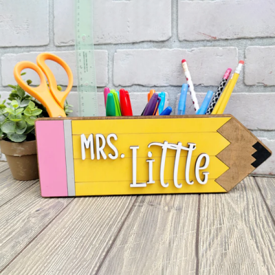 Personalized Pencil Holder Desk Organizer For Teacher's Gift