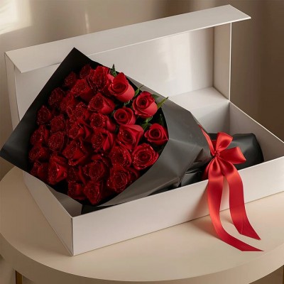 Glitter Eternal Rose Bouquet Valentine's Day, Birthday, Mother's Day or Grandmother's day