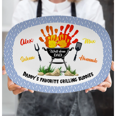 Personalized Daddy's Grilling Plate Father's Day Gift