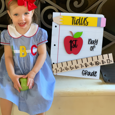 Personalized First/100th/Last Day of School Interchangeable Back to School Sign Prop For Kids Gift Ideas