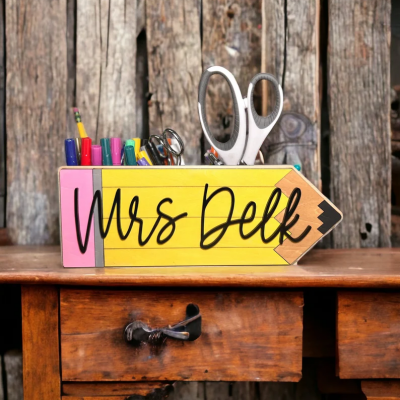 Personalized Pencil Holder Desk Organizer For Teacher's Gift