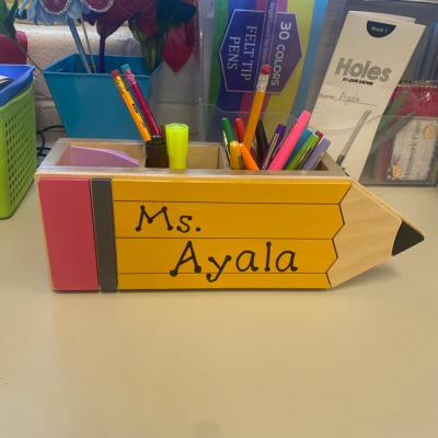 Personalized Pencil Holder Desk Organizer For Teacher's Gift