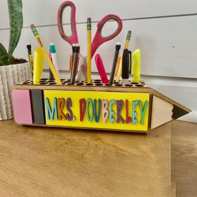 Personalized Pencil Holder Desk Organizer For Teacher's Gift