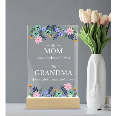Personalized Mothers Day Gift Stand, New Grandma Gift, with 1-15 kids names, for Grandma Mother's day 