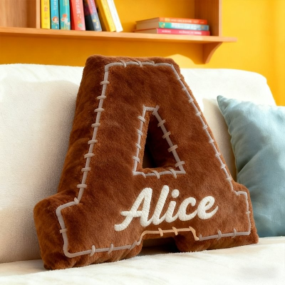 Personalized Football Letter Shaped Pillow Perfect Gift for Sports Enthusiasts