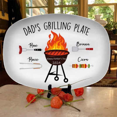 Personalized Daddy's Grilling Plate Father's Day Gift