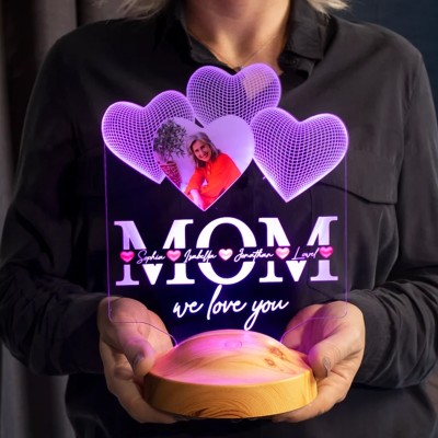 BEST SELLER❗❗Personalized Made 3D Lamp with 1-15 Kids Names Gift Ideas for Christmas Mother's Day