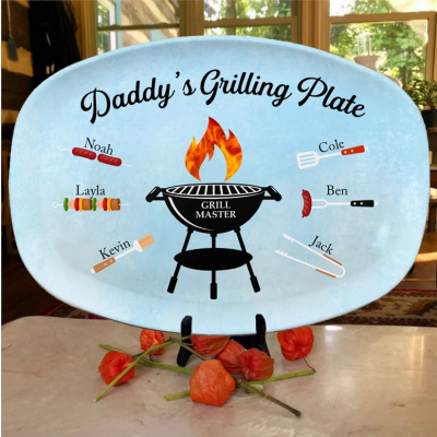 Personalized Daddy's Grilling Plate Father's Day Gift