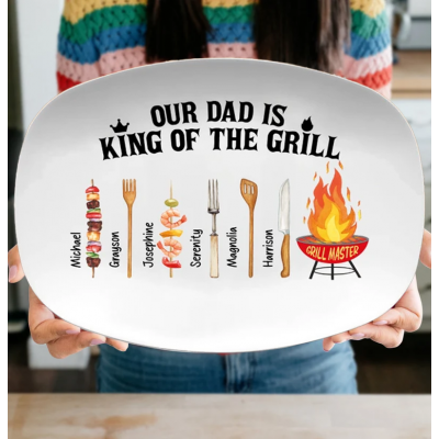 Personalized Daddy's Grilling Plate Father's Day Gift