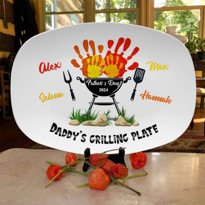 Personalized Daddy's Grilling Plate Father's Day Gift