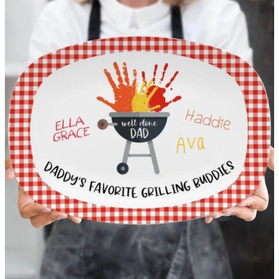 Personalized Daddy's Grilling Plate Father's Day Gift