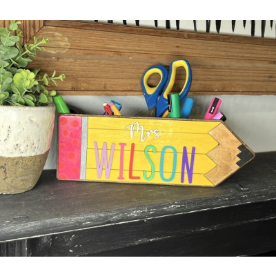Personalized Pencil Holder Desk Organizer For Teacher's Gift
