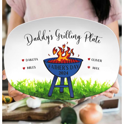 Personalized Daddy's Grilling Plate Father's Day Gift