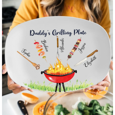 Personalized Daddy's Grilling Plate Father's Day Gift