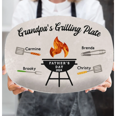 Personalized Daddy's Grilling Plate Father's Day Gift