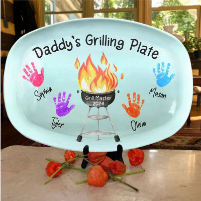 Personalized Daddy's Grilling Plate Father's Day Gift